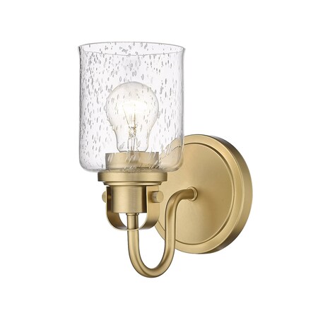 Z-Lite Kinsley 1 Light Wall Sconce, Heirloom Gold And Clear Seeded 340-1S-HG